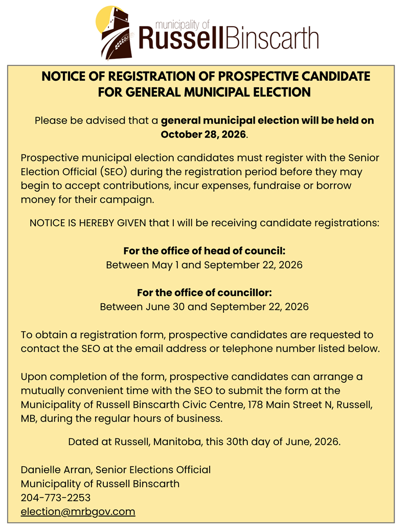 Notice of Registration for Councillors
