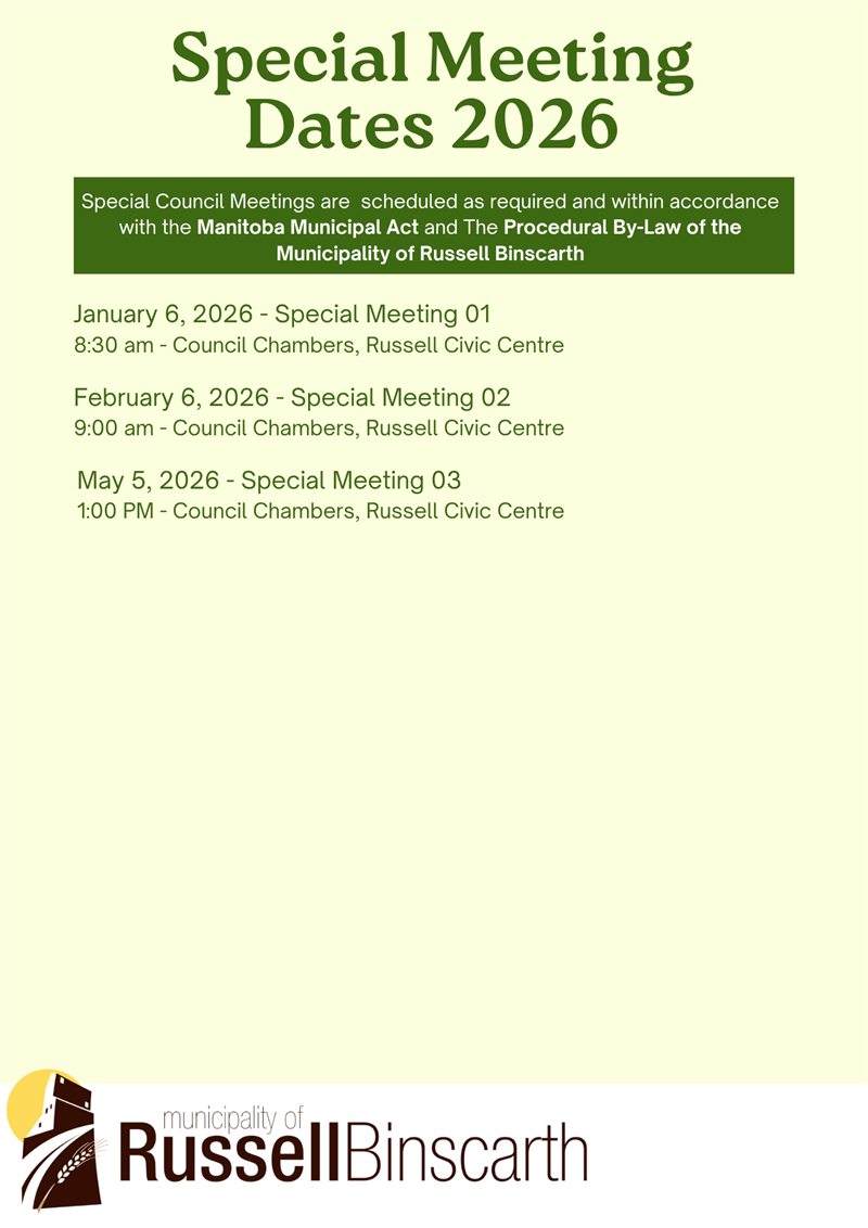 Special Meeting Dates