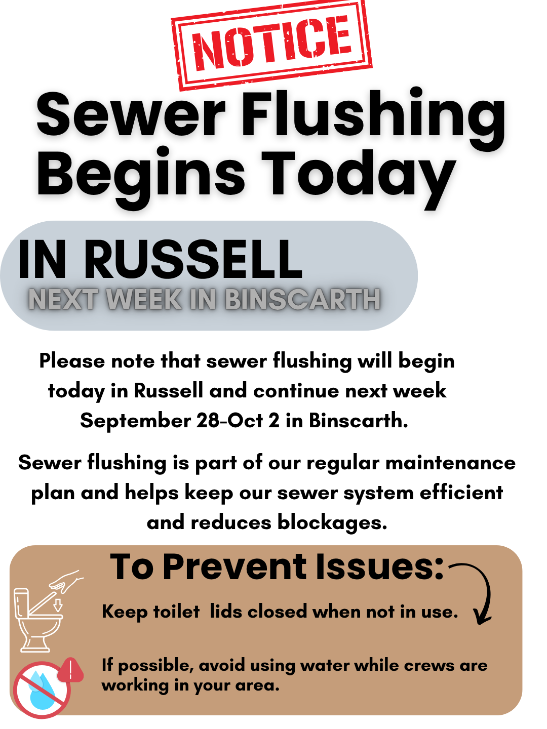 Sewer Flushing Notice